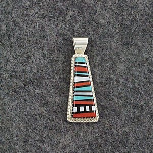 Multi Stone & Sterling Silver Pendant - Victor Martza