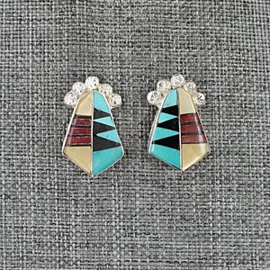 Multi-Stone Inlay & Sterling Silver Earrings - Ola Eriacho