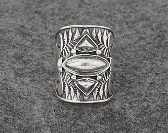 Navajo Sterling Silver Vintage Derrick Gordon Cigar Band Ring Size Navajo Sterling Silver Vintage Derrick Gordon Cigar Band Ring Size