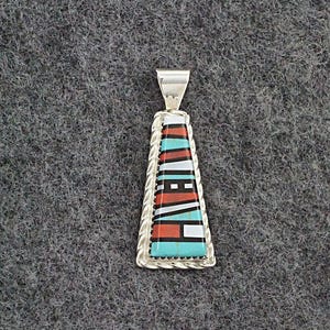 Multi Stone & Sterling Silver Pendant - Victor Martza