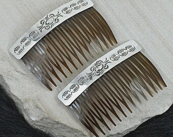 Victorian Hair Comb Sterling Silver Finely Pierced Hair Accessory 5 3/8\