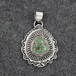 Turquoise & Sterling Silver Pendant - Leonard Maloney