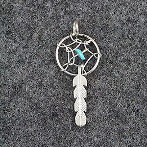 Turquoise and Sterling Silver Pendant - Helena Yazzie