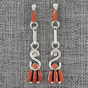 Coral & Sterling Silver Earrings - Carlene Hattie