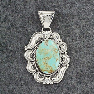 Turquoise & Sterling Silver Pendant - Harold Becenti