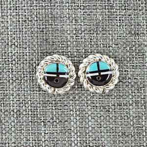 Multi Stone Inlay & Sterling Silver Earrings - Dave Lalio