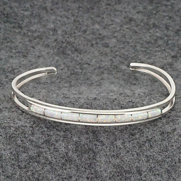 Opalite & Sterling Silver Inlay Bracelet - Anson Wallace
