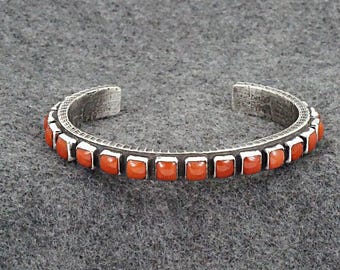 Coral & Sterling Silver Bracelet - Ernest Rangel