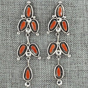Coral & Sterling Silver Earrings - Viola Bobelu