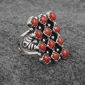 Coral & Sterling Silver Ring - Verley Betone - Size 6.5