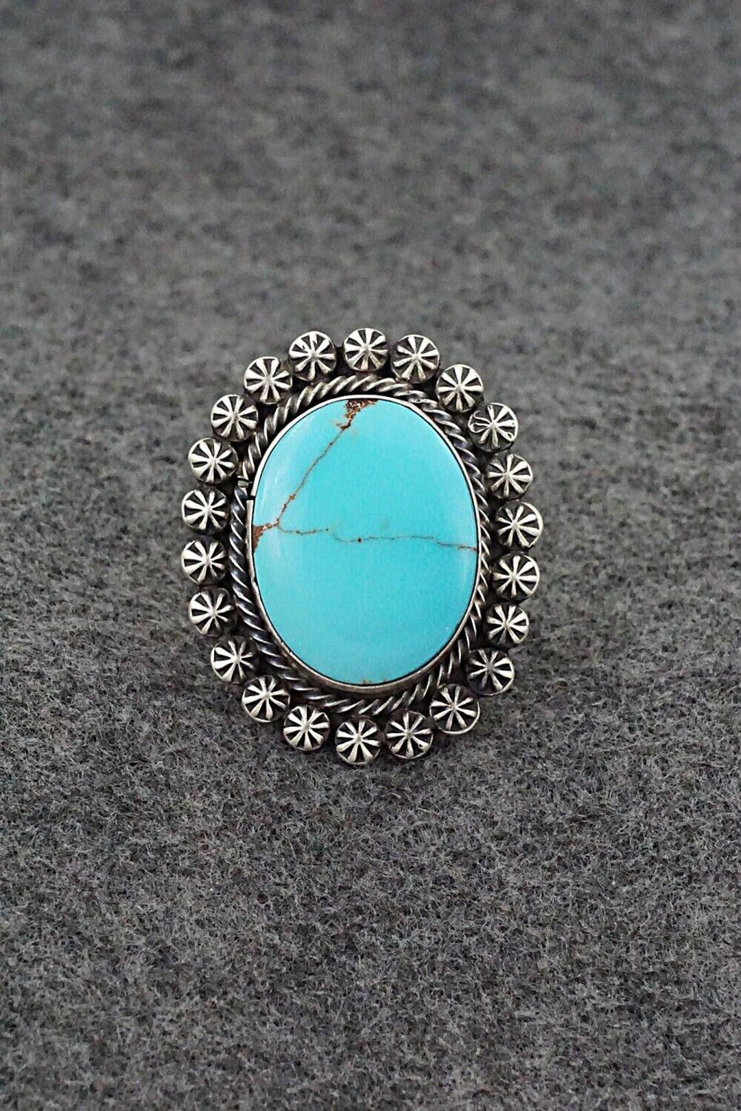 Turquoise & Sterling Silver Ring Paul Livingston Size 9 Etsy