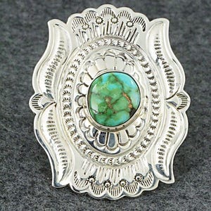 Turquoise & Sterling Silver Ring - Annette Martinez - Size 11 adj.