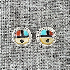 Multi Stone Inlay & Sterling Silver Earrings - Elvira Kiyite