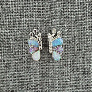Opalite & Sterling Silver Inlay Earrings - Vincent Hooee