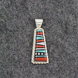 Multi Stone & Sterling Silver Pendant - Victor Martza