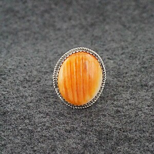 Spiny Oyster & Sterling Silver Ring - Ernest Hawthorne - Size 7.75