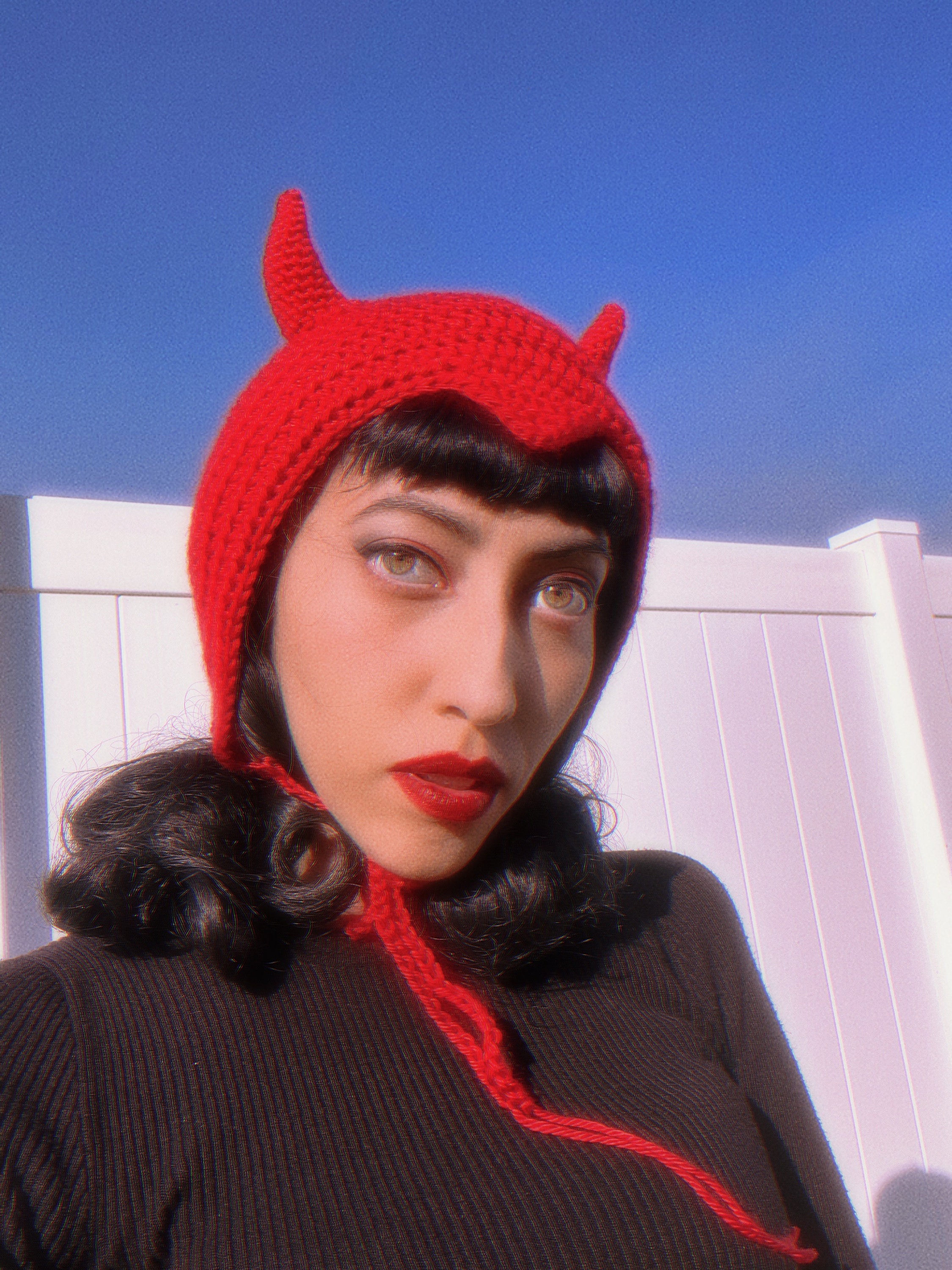 国内で当店のみ Devil666ish - White curse bonnet See you in hell bonnet – DEVILISH