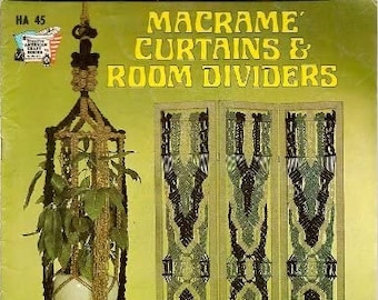 PDF ONLY Macramé Curtains and Room Dividers vintage pattern book from the 1970s