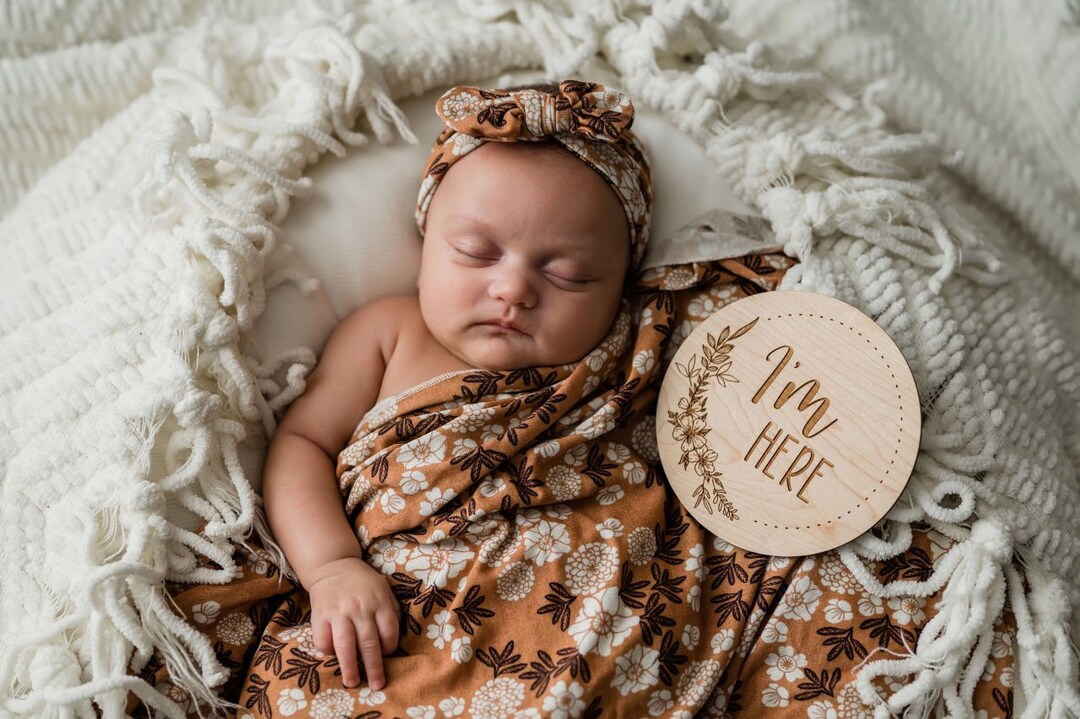 Soft Bamboo Swaddle Blanket Set Cute Girl Hospital Etsy