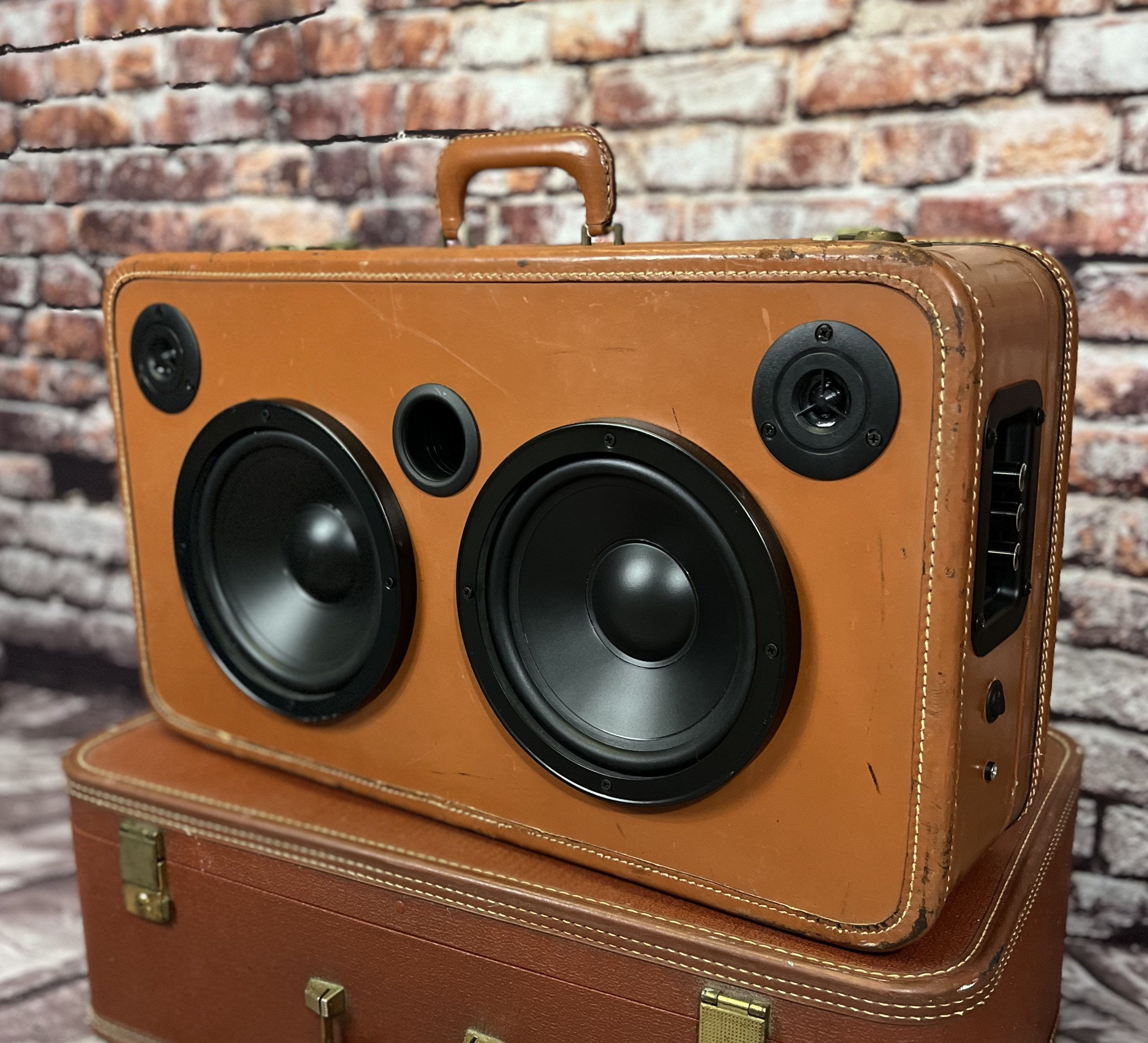 Bluetooth Boombox Vintage Suitcase Speakers Etsy
