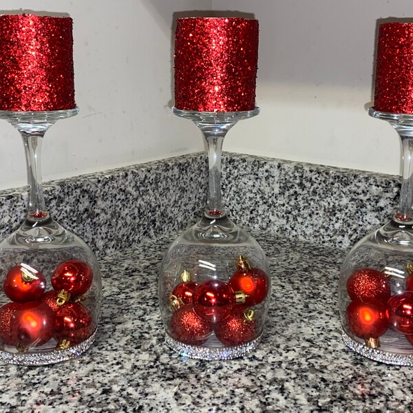 Wine Glass Candles Etsy