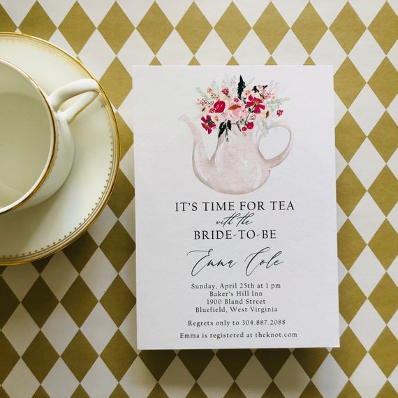 Tea Party Bridal Shower Invitation Bridal Shower Invitation Etsy