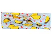 I Love Tacos (grey) Cinco de Mayo Adult Knotted Headband Topknot Accessory Scrunchie Hard Headband