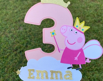 Peppa Pig Cake topper, Peppa Cake topper, Peppa Pig Birthday, Peppa Pig themed party