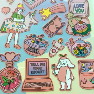 peach color aesthetic korean sticker sheet korean aesthetic etsy