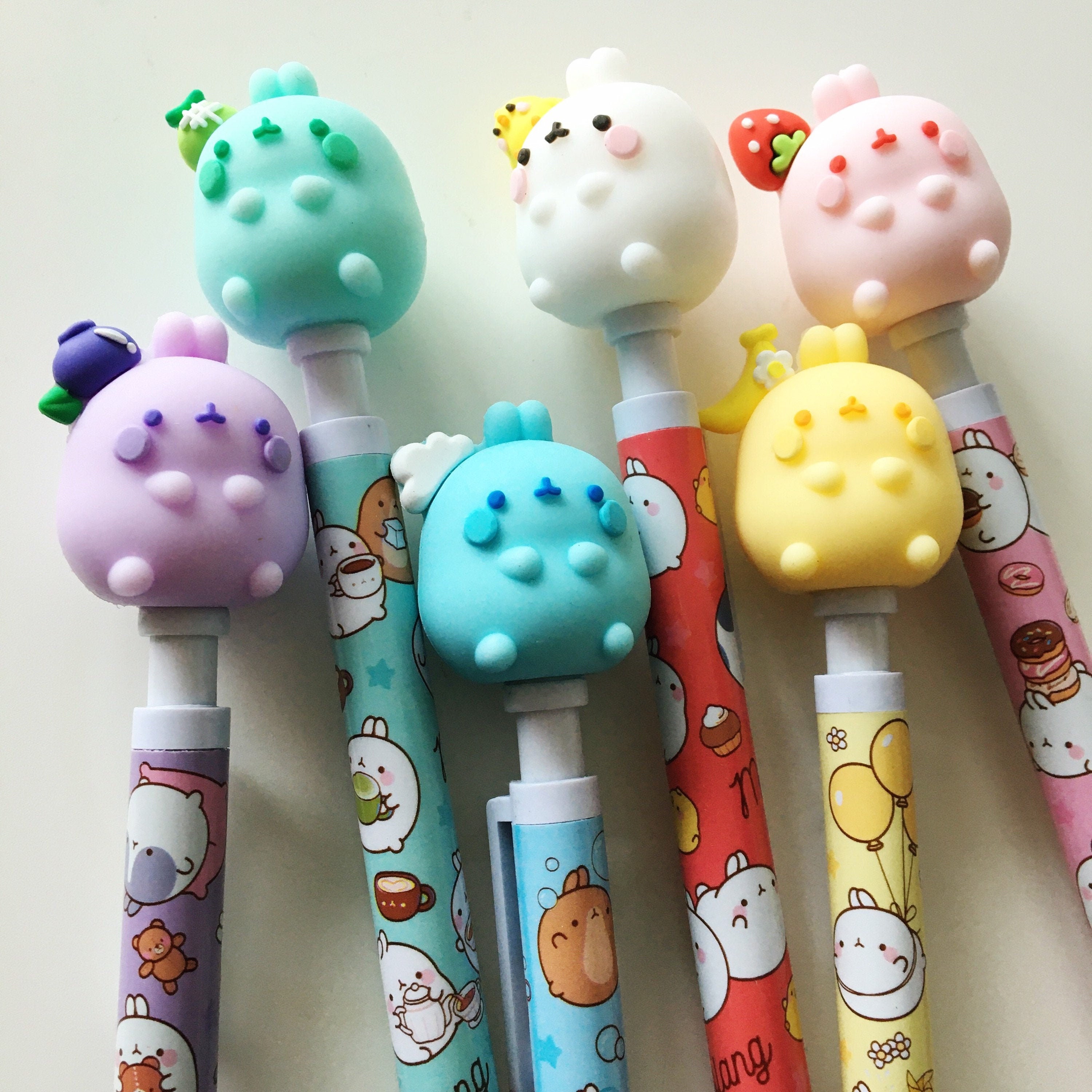 Molang Figure Cartridge Pencil 4pcs Set - Kawaii Korean Stationery, Cute  Refillable Mechanical Pencils, School & Office Supplies, Smooth Writing