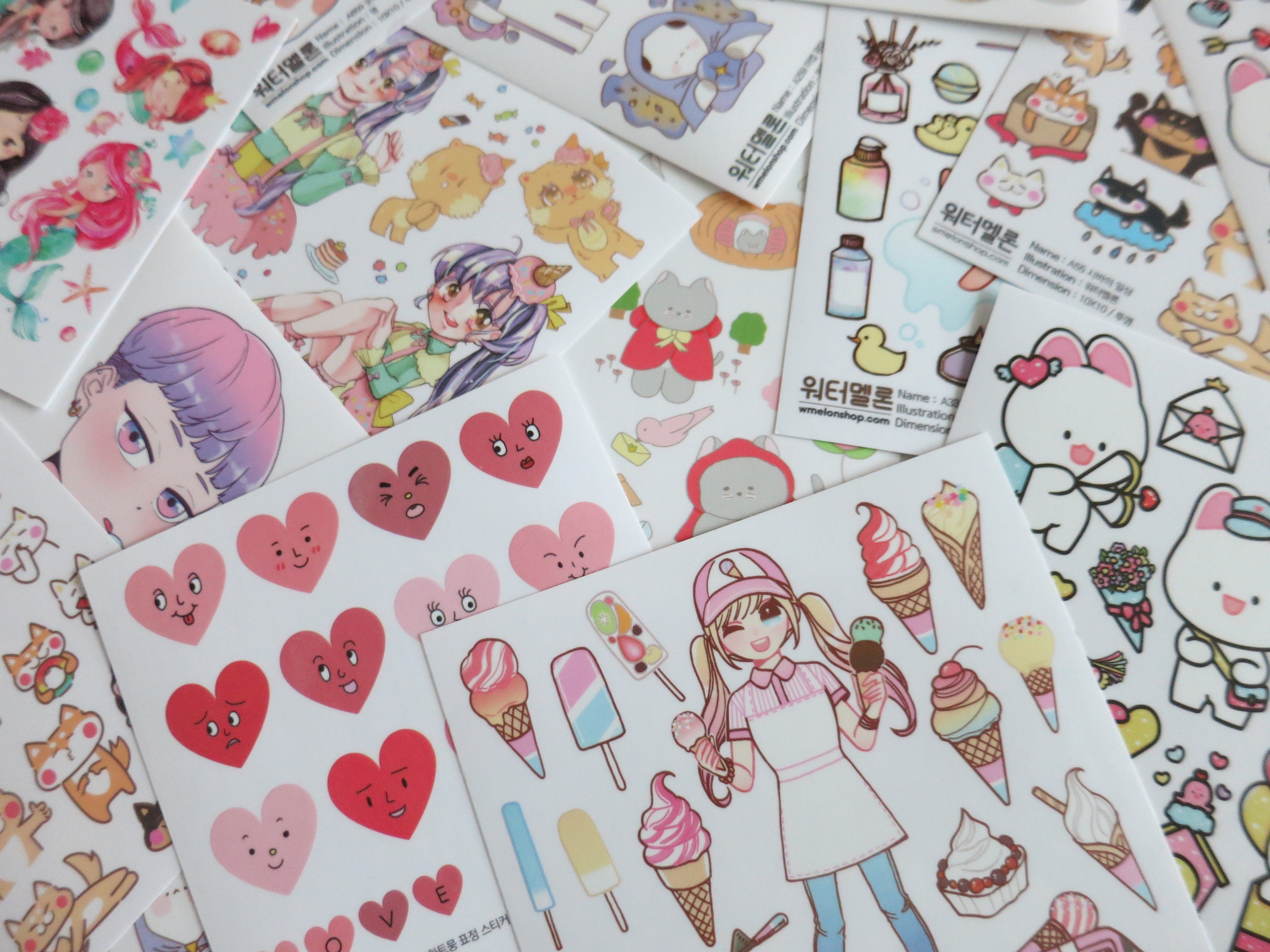 korean sticker random 10 sheet set 10 sheets random cute