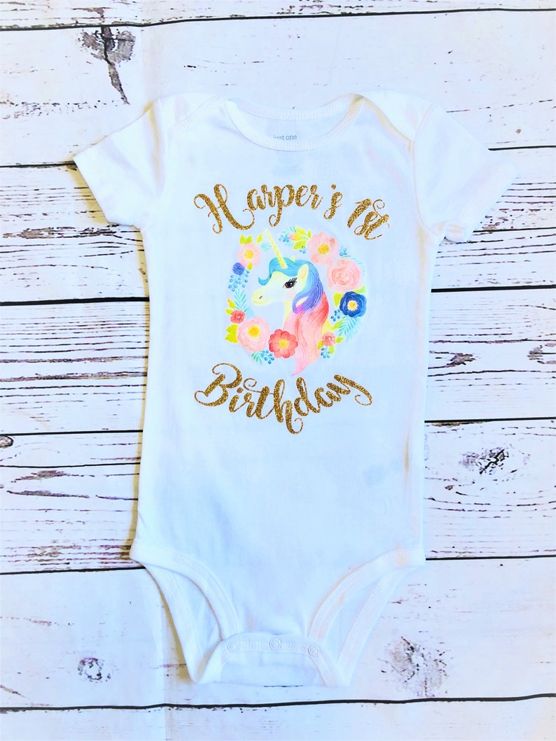 Unicorn Baby Girl Bodysuit Or T Shirt First Birthday Girl The Big One Cute Baby Girl Clothes Toddler Girl Outfit Unicorn Birthday Shirt Baby Girls Clothing