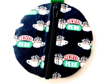 Central Perk Coin Purse, Change Pouch, Change Purse, Zippered Coin Purse, Key Purse, Circle Zippered Purse, Mini Coin Purse, Key Ring Pouch