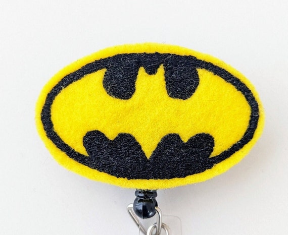 Batman Badge Holder, ID Badge Holder, Batman Badge Reel, Dark Knight Badge  Reel With Clip, Felt Embroidered ID Badge, Batman Badge Reel 