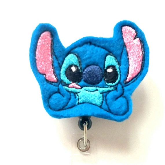 Stitch ID Badge Holder, Disney Stitch Badge Reel With Clip, Lilo & Stitch  Felt Retractable ID Badge 