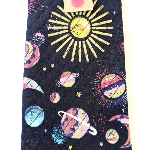 Handmade Celestial Quilted Eyeglass Case: Padded Sunglasses Holder