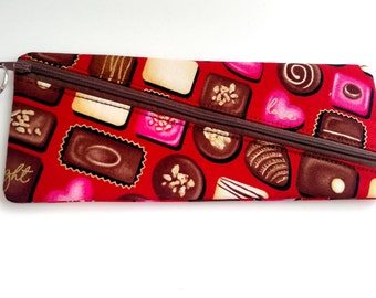 Candy Print Zipper Pouch: Pencil Case, Makeup Brush Holder