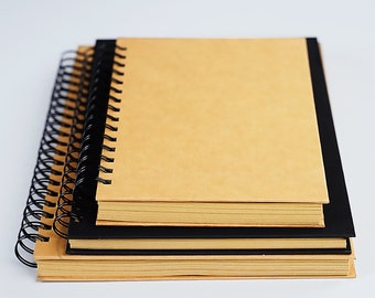 Spiral notebook Kraft Brown Paper Blank Journal Scrapbook Sketchbook A5 B5  A4 Personalized gift B422