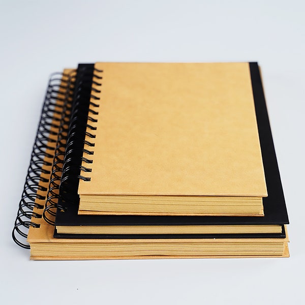 Spiral notebook Kraft Brown Paper Blank Journal Scrapbook Sketchbook A5 B5 A4 Personalized gift B422