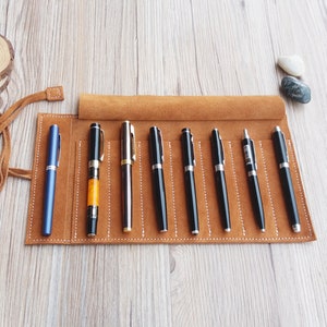 leather roll, artist roll, leather pencil roll, leather pencil case, leather tool roll case, paint brush holder, craft tool roll,Pencil Wrap