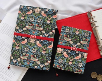 Strawberry A6 A5 Binder Journal Cloth notebook Cover Planner Agenda Refillable Inserts (6 rings) Budget Binder CC413