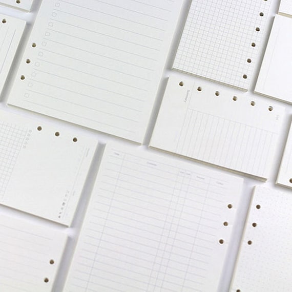 Binder Refills A5 A6 A7 B5 A4 60 Sheets Pack Journal Loose - Etsy