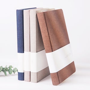 A5 journal notebook handmade Linen lined fabric cover daily Four color notepads personalized gifts B102 image 3