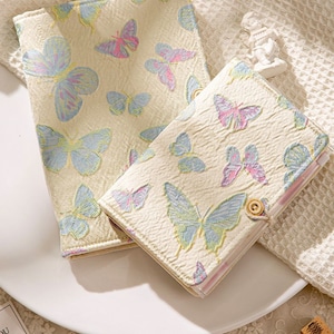 Personalized Butterfly Binder Rings Journal custom Cloth Cover Planner Agenda Refillable Inserts A5/A6 Budget Binder loose leaf gifts CC508