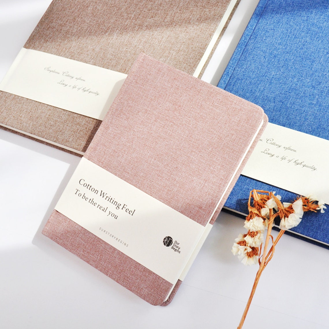 A5 Linen blank notebook fabric cover journal Four color Etsy