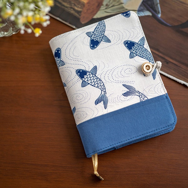 A6 A5 Journal Japanese fabric Handmade Portable Notepad Floral Refilled Notebook Dairy Book Gift for her B527