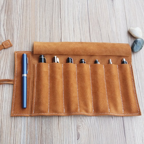 leather roll, artist roll, leather pencil roll, leather pencil