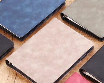 Vintage Vegan Leather Binder Rings Cover Planner Journal Agenda Refillable Inserts A5 B5 A4 personalized gifts CC28