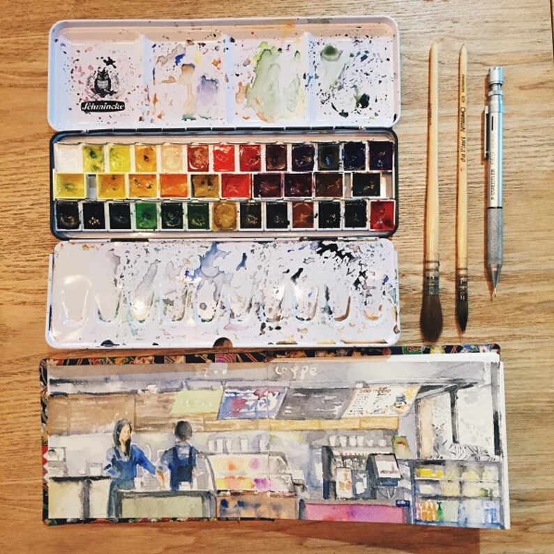 Custom Sketchbook Watercolor Sketchbook art Journal Travel Etsy