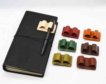 Handmade Leather Planner Pen Holder Clip Notebook Pen Loop Stylish and Practical Pen Organizer CC525